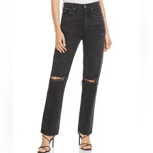 GRLFRND Mica button fly distressed jeans